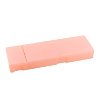 Grande boîte à crayons en plastique givrée à 2 compartiments, règle, cosmétiques, empilable, pour enfants, bricolage, colle crème, trousse à crayons