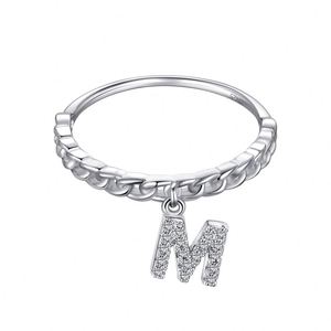 Anillo con Inicial Dylam Talla 6-9 para Mujer, Plata de Ley 925, Letras A-Z, 26 Alfabeto, Circonita Cúbica 5A, Anillos de Joyería Fina de Moda - Product Image 1