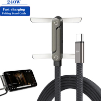 Cable de Carga Rápida USB-C a USB-C de 240W con Soporte (1m/1.5m), Cable de Carga PD de Alta Velocidad para Teléfono y Tableta, Venta Directa de Fábrica, Personalizable