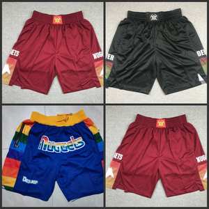 กางเกงบาสเก็ตบอลเดนเวอร์ นักเก็ตส์ เรโทรสีดำพร้อมกระเป๋าซิป กางเกงขาสั้นผู้ชายโพลีเอสเตอร์ - Product Image 5