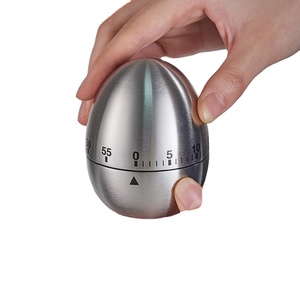 Đồng hồ hẹn giờ nhà bếp hiện đại bằng thép không gỉ bền 1 giờ, thân thiện với môi trường, không dùng pin, hình quả trứng/trái cây, màu bạc, năm 2025 - Product Image 1