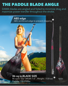 อุปกรณ์เสริมบอร์ด SUP คาร์บอน DAMA Custom Paddle ขนาด 210 ซม. น้ำหนัก 28.2 ออนซ์  ไม้พายไฟเบอร์สำหรับเล่นเซิร์ฟ Hua Cong ไม้พายคาร์บอนไฟเบอร์เต็มใบ  ไม้พายแบบเป่าลม - Product Image 5