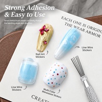 1PC Stylo à ongles en acier inoxydable à 7 aiguilles, pliable, multi-têtes, poignée antidérapante, texture brossée, outil de manucure DIY pour usage en salon