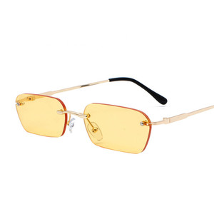 Wholesale Randloze <strong>Bril</strong> Frameless Metal Rimless Small Rectangle Rectangular Sun Glasses UV400 Unisex Gafas De Sol Sunglasses - Product Image 3
