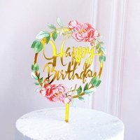 Vente en gros d'usine - Décorations de gâteau en acrylique pour anniversaire, Saint-Valentin, Pâques, Noël - 6 styles différents - Écologiques - Pour les fêtes