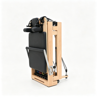Reformer de Pilates pliable en bois d'hévéa, machine compacte pour entraînement Pilates à domicile avec accessoires à ressorts complets