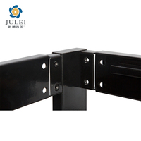 JULEI DJ-PK09 Cadre de lit plateforme moderne en métal et lattes de bois, sur mesure, taille King, assemblage facile, capacité 300-350 kg, revêtement thermolaqué, compact