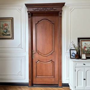 <span class=keywords><strong>Puerta</strong></span> de Madera Sólida de Roble Rojo Tallada al Estilo Americano, Pintada e Impermeable, de Foshan Door Factory, para Dormitorio, Entrada, Hotel y Baño - Product Image 2