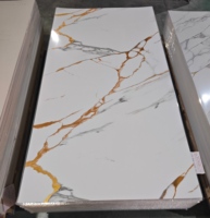 Lámina de PVC con Diseño de Mármol UV1220*2440mm, 3mm de Grosor, Alto Brillo, Resistente al Fuego, Garantía de 3 Años, Impermeable para Exteriores, Moderna, para Comercios, Hogares y Baños