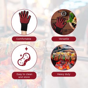 Guantes de Barbacoa Resistentes al Calor Extremo para Cocinar en el Horno - Product Image 3