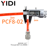 YIDI PCF laiton Push Fit raccord d'air tuyau pneumatique connecteur de Tube 4mm-10mm R filetage femelle BSP tailles 1/8 1/4 3/8 1/2 1.5MPa
