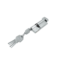 Cylindre de serrure de porte en laiton à double ouverture de 60 mm avec clé à bouton, 3 clés, profil européen, à ouverture simple