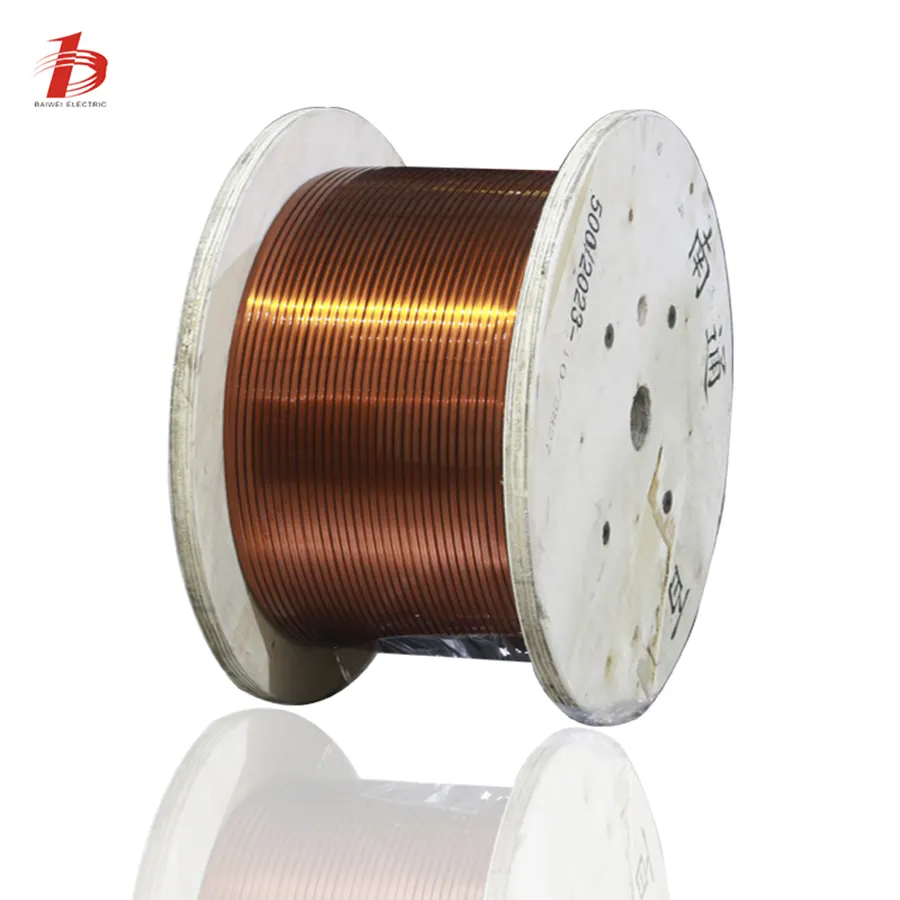 Double Feather a b :0.8-7mm Specifications 3mmx8 mm Flat Class 220 AIW Enameled Aluminum Polyamideimide enamelled Winding Wires