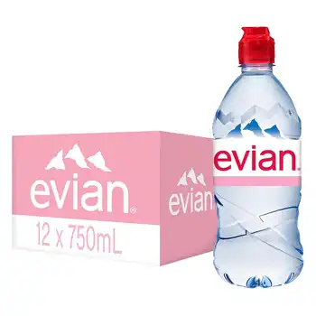 Eau minérale Evian 75 cL - 12 bouteilles Verre sur