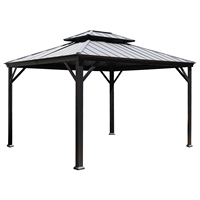 Vente directe usine, meilleures ventes, structures d'ombrage à double toit en métal robuste, 10x12, très bien notées, pour jardin, hôtel, villa