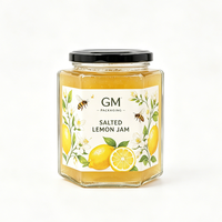 Bocaux hexagonaux multi-tailles en gros 4oz 8oz 12oz – Récipients alimentaires vides transparents en verre pour sauces, miel, confitures, cornichons avec couvercle métallique