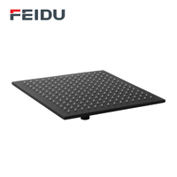 FEIDU Moderne Pommeau de Douche Carré Noir en Acier Inoxydable 10/12 Pouces à Jet Pluie Économiseur d'Eau avec Fixation Murale