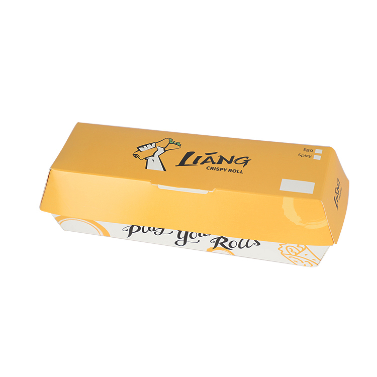 Customized chicken roll fast food paper sushi hotdog packaging box for hot dog