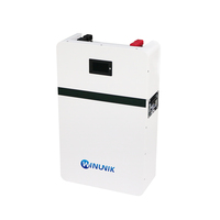 WINUNIK 51.2V 100Ah 5.12kWh Baterai Penyimpanan Energi Surya Rumah LiFePO4 yang Dapat Ditumpuk dan Dipasang di Dinding untuk Cadangan Daya PV Rumah Tangga
