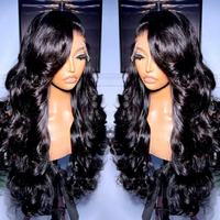 Perruques Lace Front Cheveux Humains Sans Nœuds Couleur Naturelle Bouclées Collection Luxe 22 Pouces 13x4 Lace Frontal 32 Pouces 28 Pouces