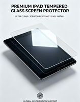 Pelindung Layar Kaca Tempered 9H High Aluminum Diamond Lace Cut untuk Layar iPad 8/10/11/13 Inch