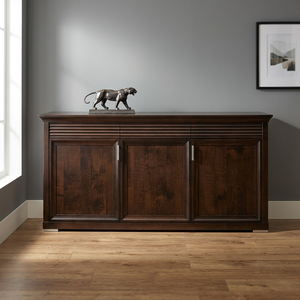 B.S INTERNATIONAL Mueble de Salón Moderno de Madera Maciza Hecho a Mano, Ecológico, Duradero y de Lujo, con Panel Plano y Tiradores de Latón, 2 Puertas - Product Image 1