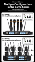 Système de microphone sans fil UHF 4 canaux UGX-4G avec 4 microphones de conférence à col de cygne - Ensemble de microphones de podium professionnels pour bureau