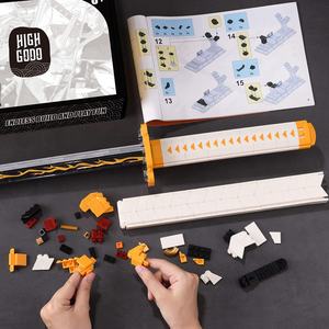 DK1506 démon tueur <span class=keywords><strong>Zenitsu</strong></span> japonais <span class=keywords><strong>Katana</strong></span> modèle petites particules bricolage assemblage épée couteau brique jouets blocs de construction ensembles - Product Image 2