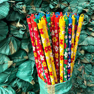 Manche de balai en bois revêtu de PVC du Vietnam, tuyau en PVC coloré, fabricant de manche de balai en plastique, design floral en plastique - Product Image 4