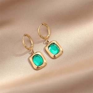 Pendientes de Acero Inoxidable Chapados en Oro con Piedras Preciosas, Populares en Instagram, para Mujer - Product Image 2