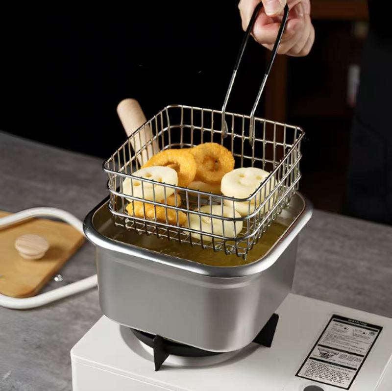 Stainless Steel Square Fryer Pot With