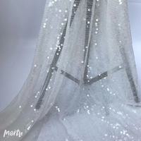 Tissu à paillettes transparentes scintillantes, tissu brodé de paillettes en cristal, dentelle en tulle pour robe de soirée, matériel de décoration DIY