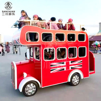 Produit pour parc d'attractions Alimentation par batterie Bus touristique électrique à double étage Bus touristique de Londres Bus touristique
