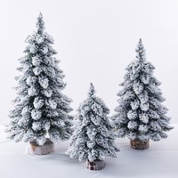 Décorations de sapin de Noël miniature de haute qualité, personnalisées, écologiques, en PVC artificiel, avec lumières LED, fonctionnant sur piles