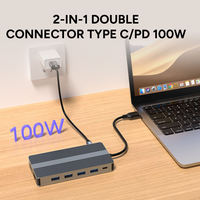 Station d'accueil 12 en 1 4K 60Hz HDMI USB C Type C 3.2 Charge 100W PD RJ45 1000M VGA 4k HDTV Video Docking Station 8 en 1 Hub