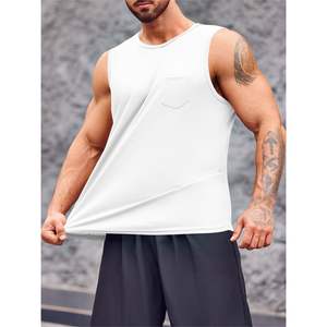 2025 hommes sans manches Gym T-Shirts athlétique Muscle entraînement débardeurs poches taille XL Polyester Spandex capuche col motif 3D - Product Image 2