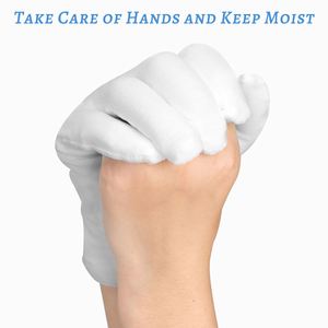 White Cotton Dry <b>Hands</b> Sleeping <b>Moisturizing</b> Overnight <b>Gloves</b> Stretchable Spa <b>Glove</b> for Women & Men - Product Image 3