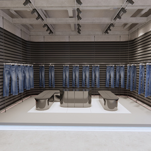 Fabbrica produzione di abbigliamento negozio di <span class=keywords><strong>Jeans</strong></span> mobili Boutique di abbigliamento argenteo cremagliera migliori <span class=keywords><strong>negozi</strong></span> di vestiti per gli uomini vestiti vestiti vestiti vestiti vestiti - Product Image 1