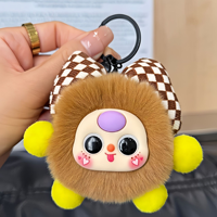 Fabricant OEM, vente en gros, porte-clés en peluche singe miniature personnalisé, kawaii, logo personnalisé, porte-clés en peluche personnalisé