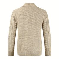 Hiver Chaud Hommes Casual Slim Fit Male Sweaters Jacket Thicken Cardigan Horns Thick Sweater Fashion Button Top Coat