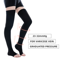 Chaussettes de compression personnalisées médicales 20-30 mmHg anti-varices, œdèmes, gonflements, à bout ouvert, hauteur cuisse