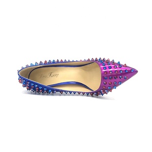Rivetti sfumati blu viola con punta a punta su misura <span class=keywords><strong>scarpe</strong></span> con tacco alto da donna Sexy 12cm/10cm/8cm/6cm - Product Image 6