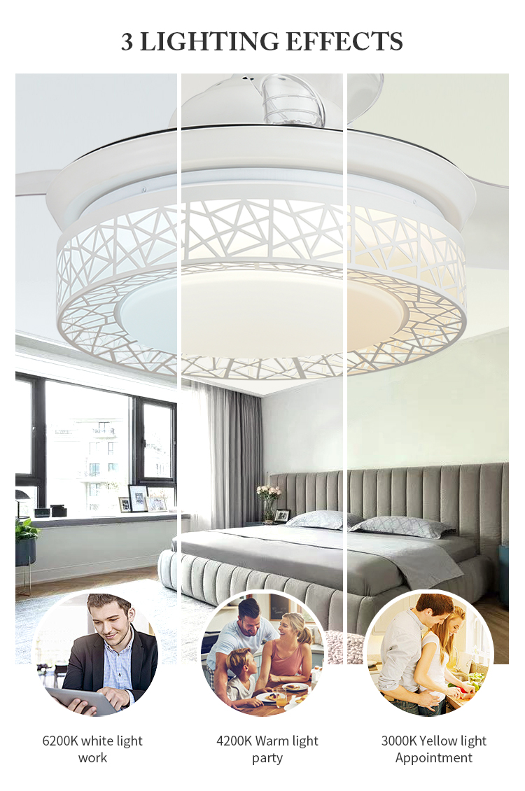 Breezelux retractable ceiling fan with light