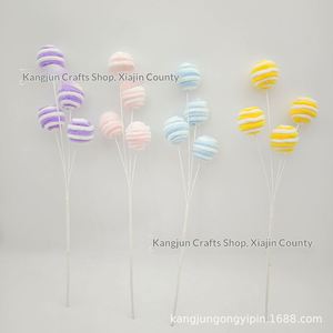 Flocked Christmas Twist Canes Candy Yarn Plush Tree Lollipops Macaron Sticks - Product Image 3