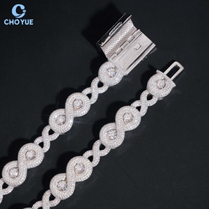 Fashion GRA Certified Moissanite Cuban Link Chain Necklace Rhodium Plated Solid 925 Silver <b>Infinity</b> Hiphop Iced Out Jewelry - Product Image 4