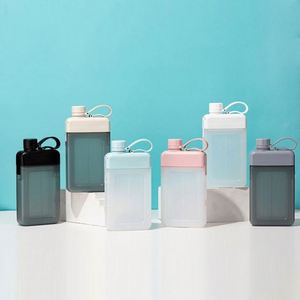 Eco-friendly Reusable Hot Selling Personalized Portable <b>Drop</b> New Creative Anti-hand square Plastic Water Bottle - Product Image 3