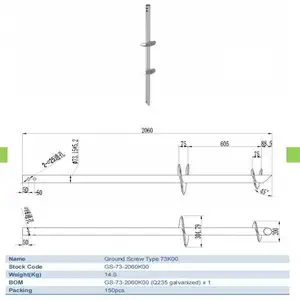 Factory Directly Double Spiral Flange Screw Pile Galvanized Steel Grounding Screw