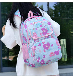 Casual Large Capacity Nylon School <b>Backpack</b> Zipper Durable Junior High Students 3-6 Grade Waterproof Fashionable Travel - Product Image 5