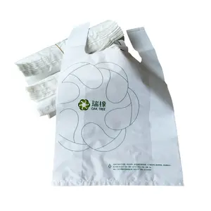 맞춤형 인쇄 친환경 옥수수 전분 생분해성 t 셔츠 가방 바이오 퇴비성 유기 플라스틱 쇼핑백