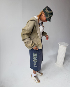 <span class=keywords><strong>Pantaloncini</strong></span> da Jogging Vintage <span class=keywords><strong>Oversize</strong></span> per <span class=keywords><strong>Uomo</strong></span>, Personalizzati dal Produttore, Stampa Personalizzata, Effetto Strappato e Sbiadito, Lunghezza al Ginocchio - Product Image 2